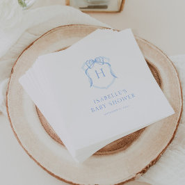 Guardanapo De Papel Chá de fraldas de repouso monograma do Arco azul