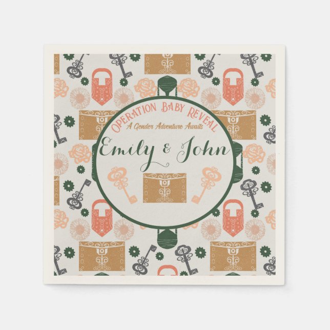 Guardanapo De Papel Chá de fraldas de Revisão de Gênero da Sala de Fug (Frente)