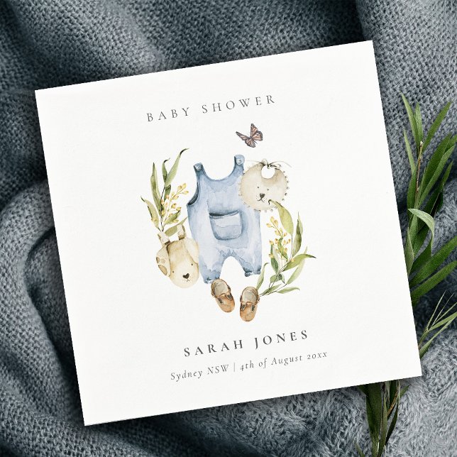 Guardanapo De Papel Chá de fraldas de roupa de folhagem azul-escura (Criador carregado)