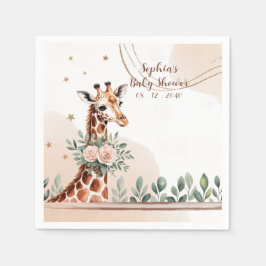 Guardanapo De Papel Chá de fraldas de Safari Floral Rosa