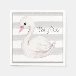 Guardanapo De Papel Chá de fraldas de Script de Cinza Swan Neutro par