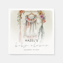 Chá de fraldas de script de roupas da Bohemian Vin