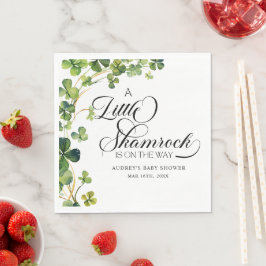 Guardanapo De Papel Chá de fraldas de Script Shamrock Pequeno com Aqua