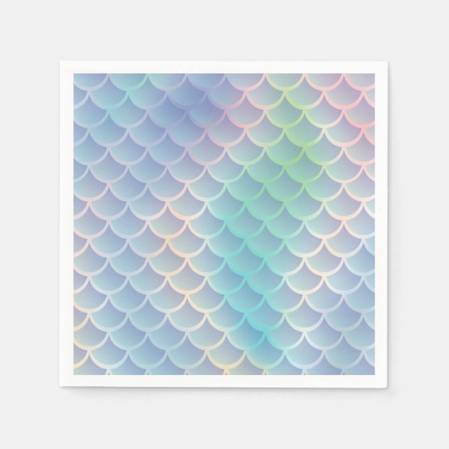 Guardanapo De Papel Chá de fraldas De Sereia Sob Pastel Marinho (Frente)