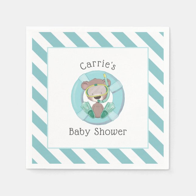 Guardanapo De Papel Chá de fraldas de Teddy Bear Boy (Frente)