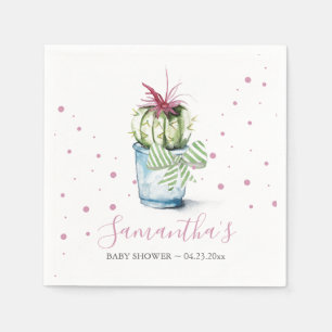 Guardanapo De Papel Chá de fraldas de Tema Cactus Rosa