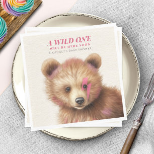 Guardanapo De Papel Chá de fraldas de Urso de Cabelo Rosa Selvagem
