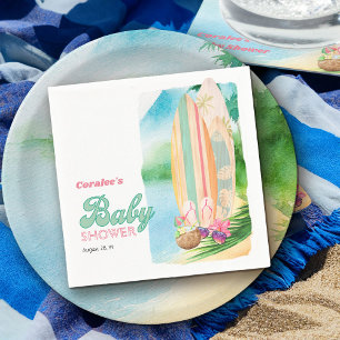 Guardanapo De Papel Chá de fraldas de Verão de praia de surfe tropical
