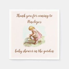 Guardanapo De Papel Chá de fraldas de Vintage Girl no Jardim