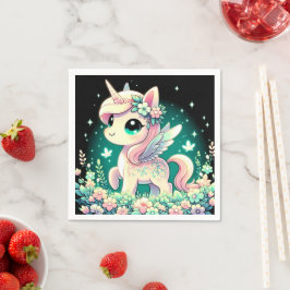 Guardanapo De Papel Chá de fraldas do Boho Cartoon Unicorn