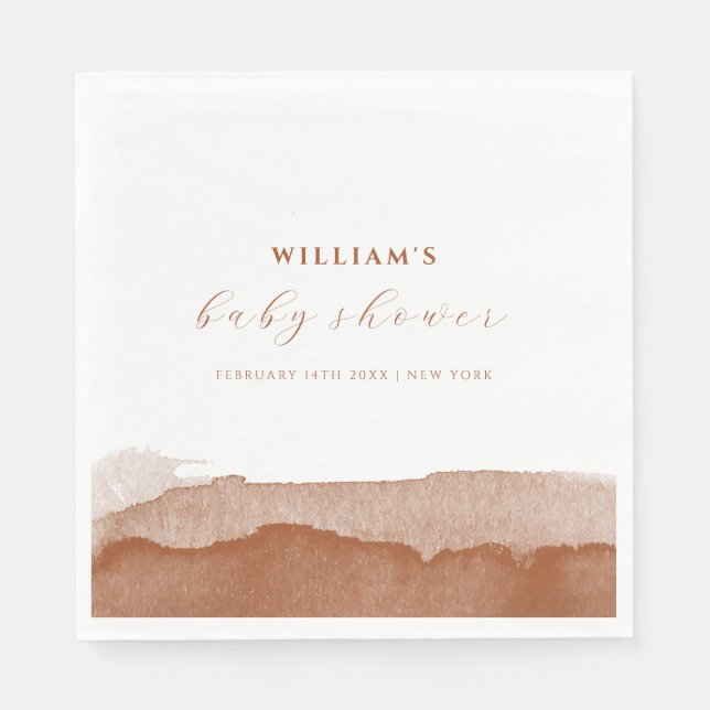 Guardanapo De Papel Chá de fraldas do Deserto de Boho Terracotta (Frente)