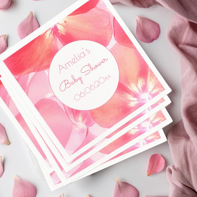 Guardanapo De Papel Chá de fraldas do Flor Rosa (Pretty pink baby shower inspiration)