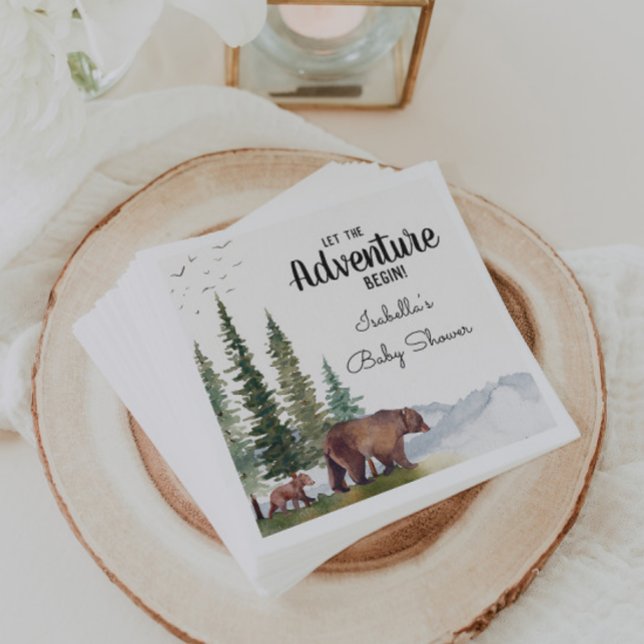 Guardanapo De Papel Chá de fraldas do Urso de Aquarela (Criador carregado)