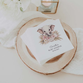 Guardanapo De Papel Chá de fraldas Elefante Boho Girl