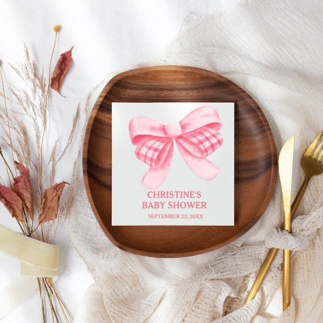 Guardanapo De Papel Chá de fraldas Elegante e Arco Rosa (Criador carregado)