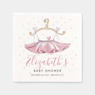 Guardanapo De Papel Chá de fraldas Elegante Pink Watercolor Tutu Balle