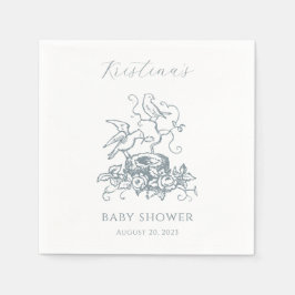 Guardanapo De Papel Chá de fraldas Elegante Vintage Bird Nest