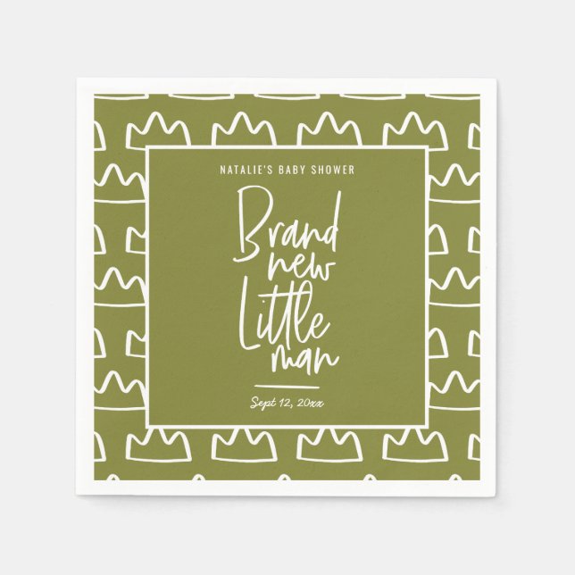 Guardanapo De Papel Chá de fraldas escrito moderno (Frente)