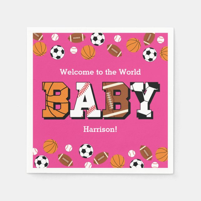 Guardanapo De Papel Chá de fraldas Esportivo Rosa (Frente)