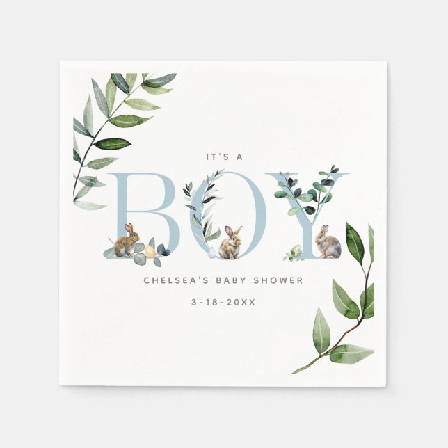 Guardanapo De Papel Chá de fraldas Eucalyptus Coelho da Páscoa (Frente)