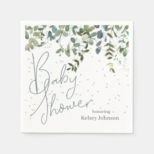 Guardanapo De Papel Chá de fraldas Eucalyptus simples verde (Frente)