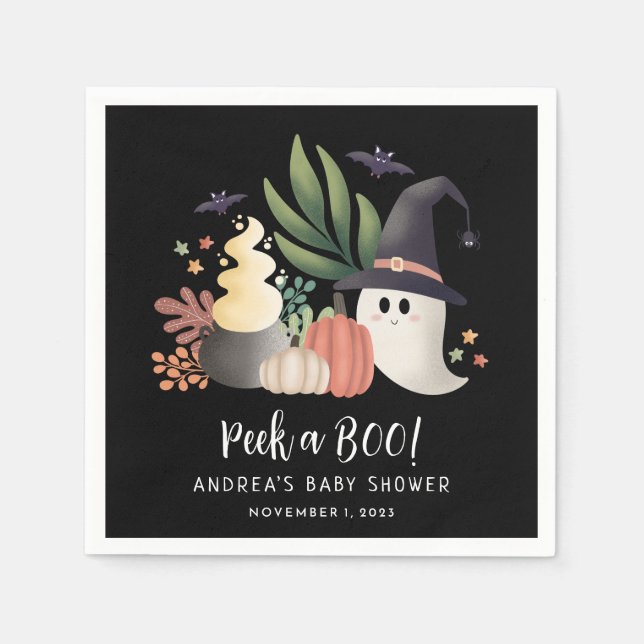 Guardanapo De Papel Chá de fraldas Fantasma do Boo Halloween (Frente)