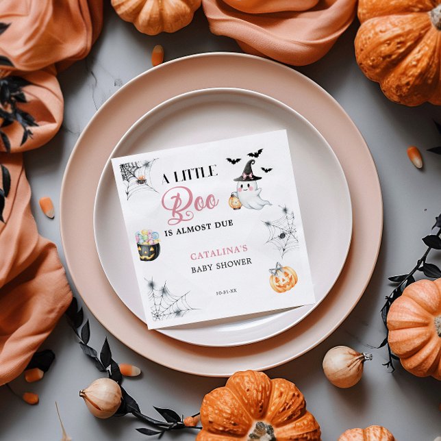 Guardanapo De Papel Chá de fraldas Fantasma Rosa do Halloween (Criador carregado)