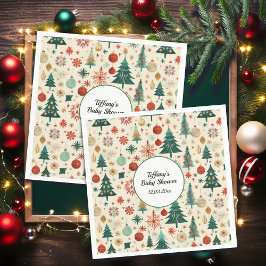 Guardanapo De Papel Chá de fraldas Festivo de Inverno