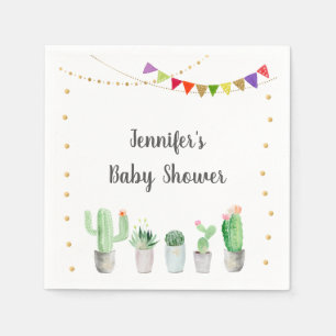 Guardanapo De Papel Chá de fraldas Fiesta Cactus Dourado