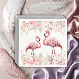 Guardanapo De Papel Chá de fraldas Flamingo, Elegante Floral, Rosa