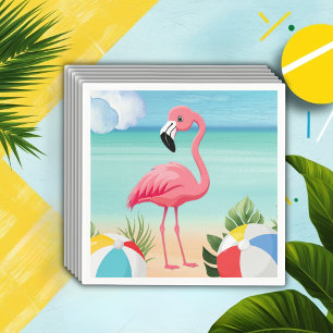 Guardanapo De Papel Chá de fraldas Flamingo, Rosa, Summer Beach