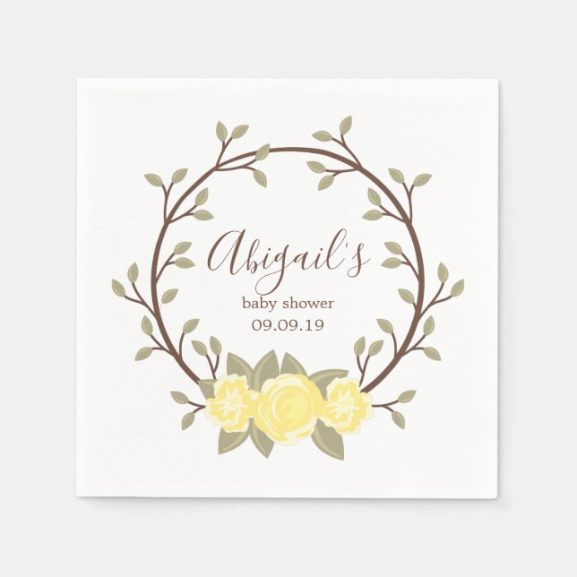 Guardanapo De Papel Chá de fraldas Floral Amarelo-Cinto (Frente)