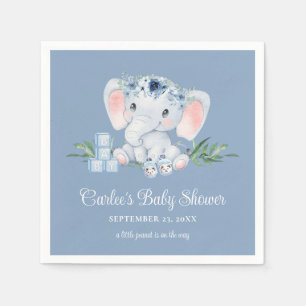 Guardanapo De Papel Chá de fraldas Floral Blue Elephant