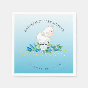 Guardanapo De Papel Chá de fraldas Floral Blue Lamb