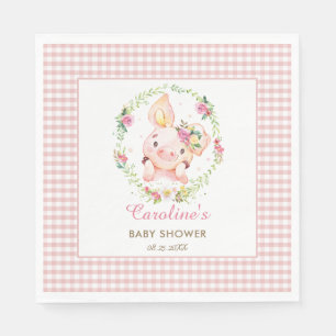 Guardanapo De Papel Chá de fraldas Floral Cor-de-rosa-claro, Beijo Gin