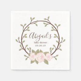 Guardanapo De Papel Chá de fraldas Floral Cor-de-Rosa Cor-de-Rosa