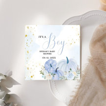 Chá de fraldas Floral de Abóbora Azul