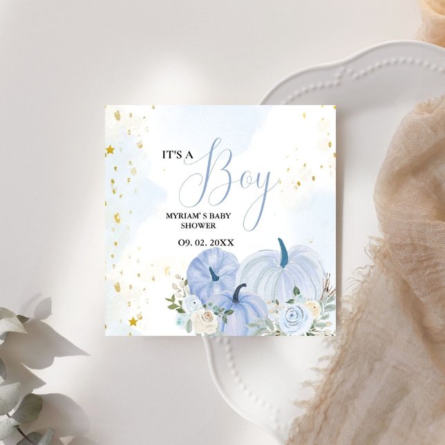 Guardanapo De Papel Chá de fraldas Floral de Abóbora Azul (Criador carregado)