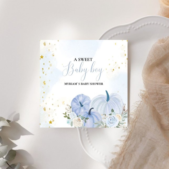 Guardanapo De Papel Chá de fraldas Floral de Abóbora Azul (Criador carregado)