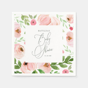 Guardanapo De Papel Chá de fraldas floral de aquarela