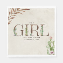 Chá de fraldas Floral de Couro do Cactus