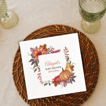 Chá de fraldas Floral de Pumpkin de Aquarelas de Q
