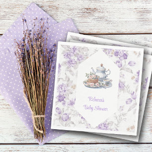 Guardanapo De Papel Chá de fraldas Floral do Jardim Lavanda do Tea Par