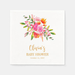 Guardanapo De Papel Chá de fraldas Floral Laranja Cor-de-Rosa Moderna