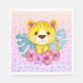 Guardanapo De Papel Chá de fraldas Floral Leopardo de Animais Selvagen