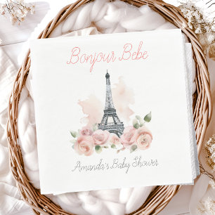 Guardanapo De Papel Chá de fraldas Floral Parisiense de Paris Bonjour