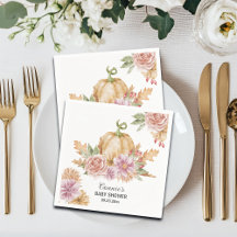 Chá de fraldas Floral Pequeno de Abóbora