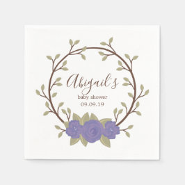 Guardanapo De Papel Chá de fraldas Floral Púrpura e Cuja Verruga