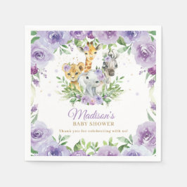 Guardanapo De Papel Chá de fraldas Floral Roxo Safari Animal Selgle