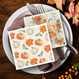 Guardanapo De Papel Chá de fraldas floral Rustic Pumpkin Fall